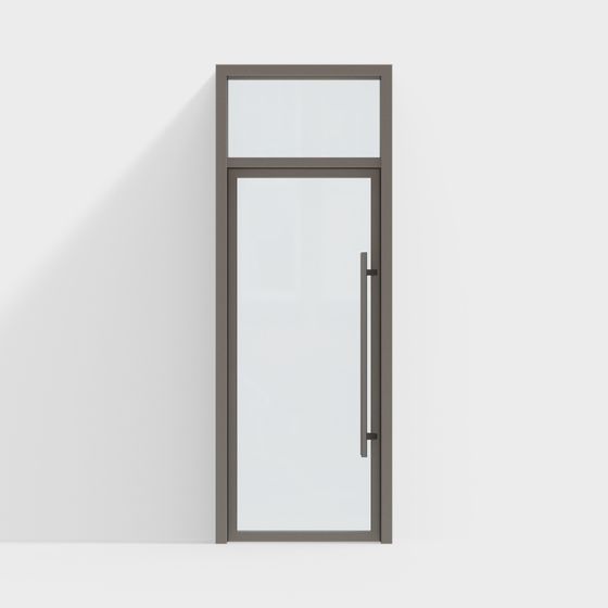 Sleek Low-Poly Glass Door 3D model for Modern Interiors