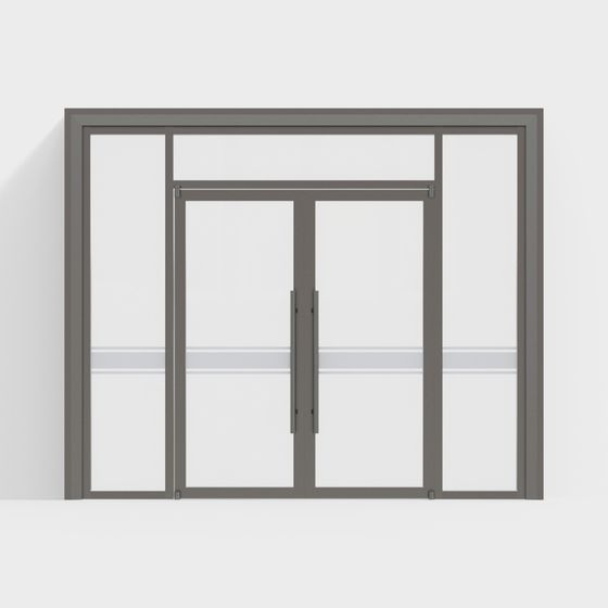 Sleek Glass Door 3D model for Contemporary Interiors