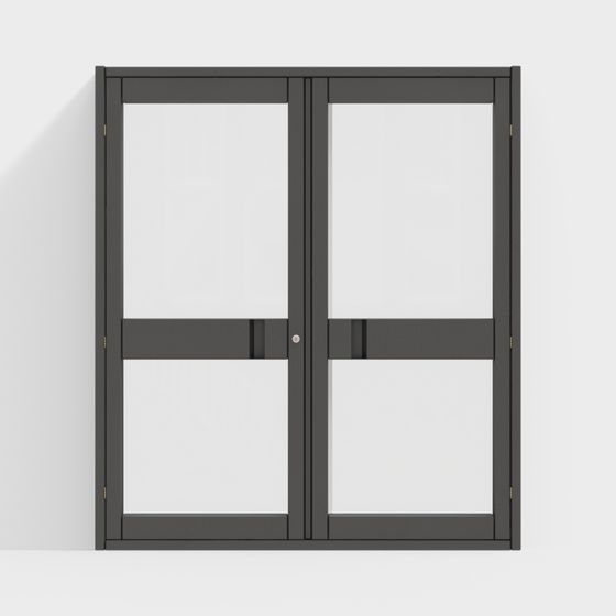 Minimalist Double Door Window 3D model