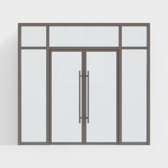 Low-Polygon Glass Door 3D Model