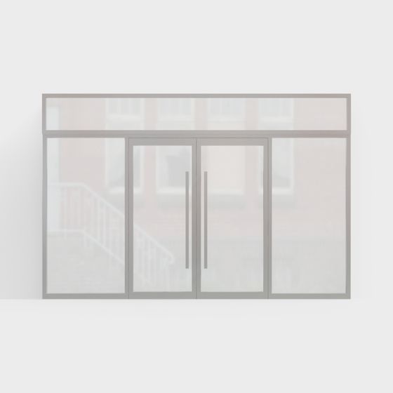 Modern Low-Poly Glass Door 3D model for Design