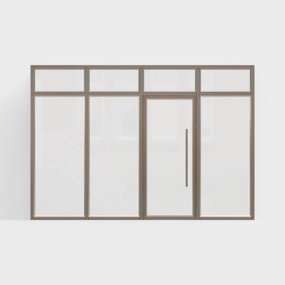 Low Polygon Style Glass Door 3D model