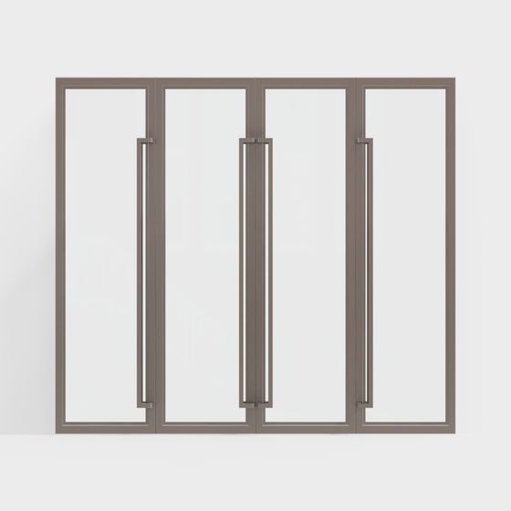 Elegant Glass Folding Door 3D model