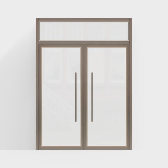 Glass Double Door 3D model for Modern Architecture