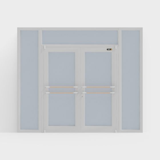 Minimalist Double Door 3D Model for Urban Settings