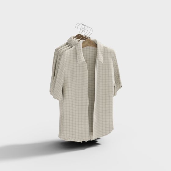 Elegant Checkered Shirt 3D model for Urban Lifestyle