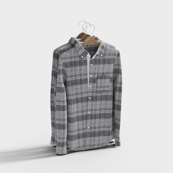 Stylish Checkered Shirt 3D model