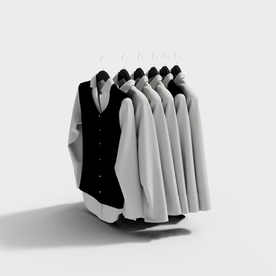 Stylish Low-Poly Shirt and Vest 3D model