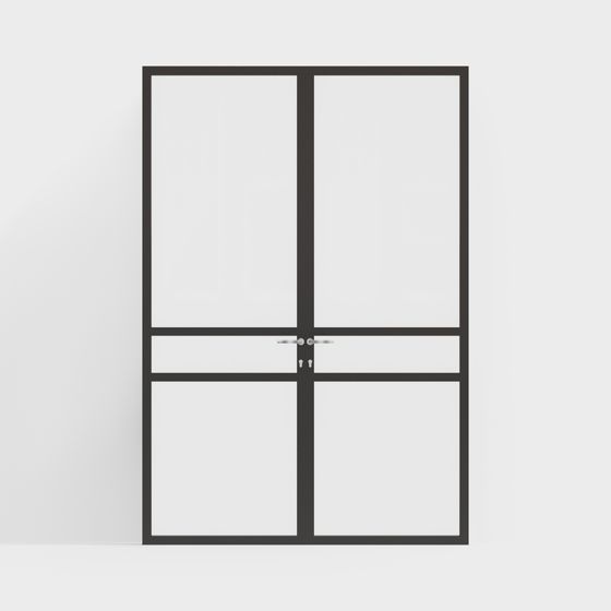 Stylish Glass Sliding Door 3D model