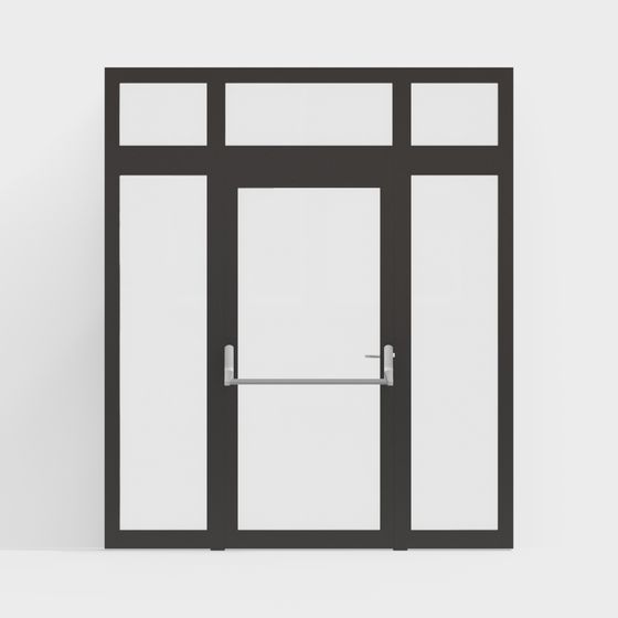 Low Polygon Glass Door 3D model for Modern Interiors