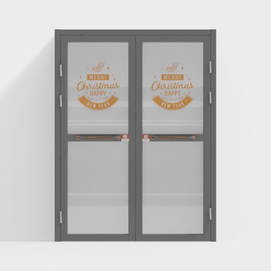 Christmas Themed Double Door 3D model for Festive Designs