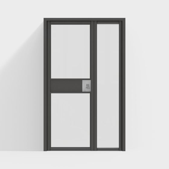 Elegant Glass Door 3D model for Modern Spaces