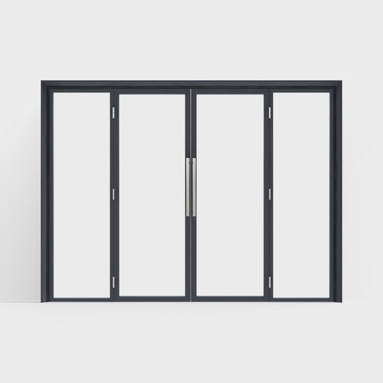 Stylish Glass Folding Door 3D model