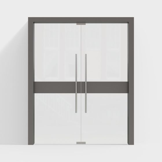 Elegant Glass Door 3D model for Modern Design