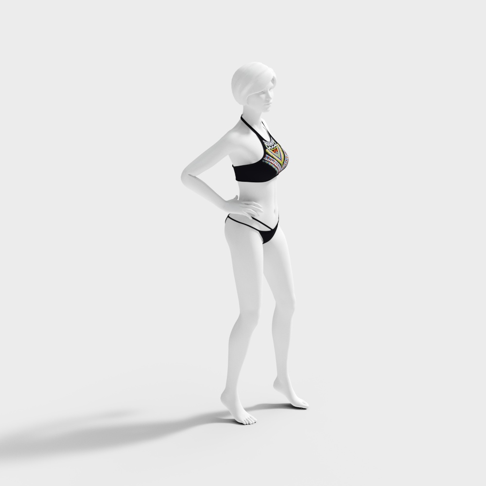 Stylish Polygonal Bikini 3D Model for Summer Vibes