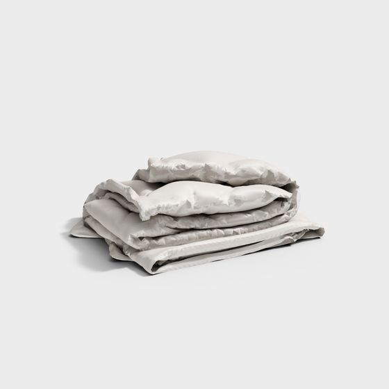 Stylish Stacked Pillow 3D model for Cozy Interiors