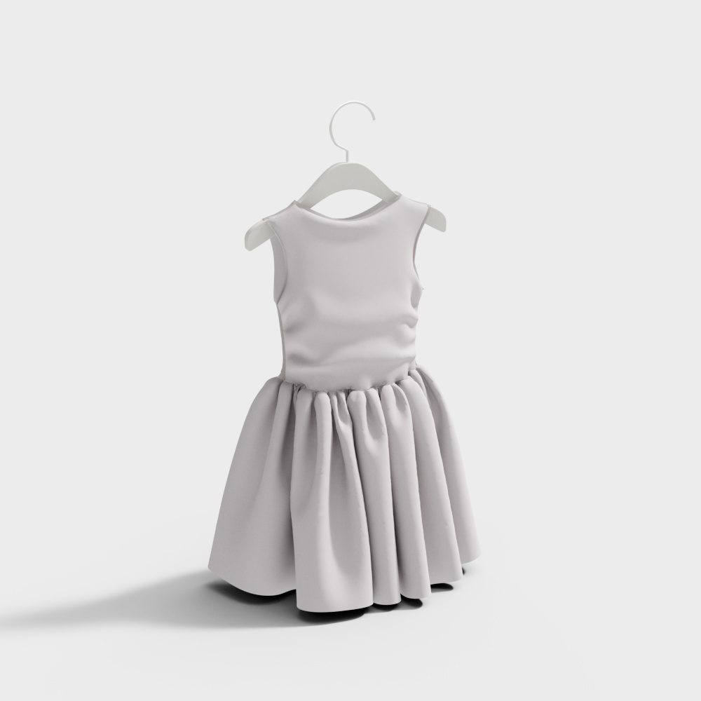 Elegant Low-Polygon Little Dress 3D model