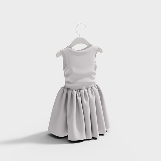 Elegant Low-Polygon Little Dress 3D model
