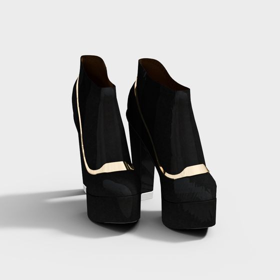 Stylish High Heeled Boots 3D model
