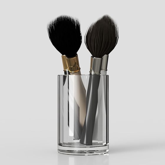 Elegant Makeup Brush 3D Model for Artistic Creations