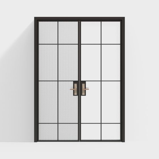 Stylish Industrial Double Door 3D Model for Modern Designs