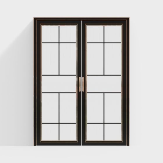 Elegant Double Door 3D Model for Modern Design