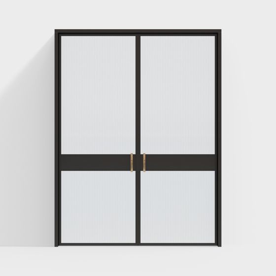 Industrial Style Double Door 3D model for Creative Spaces