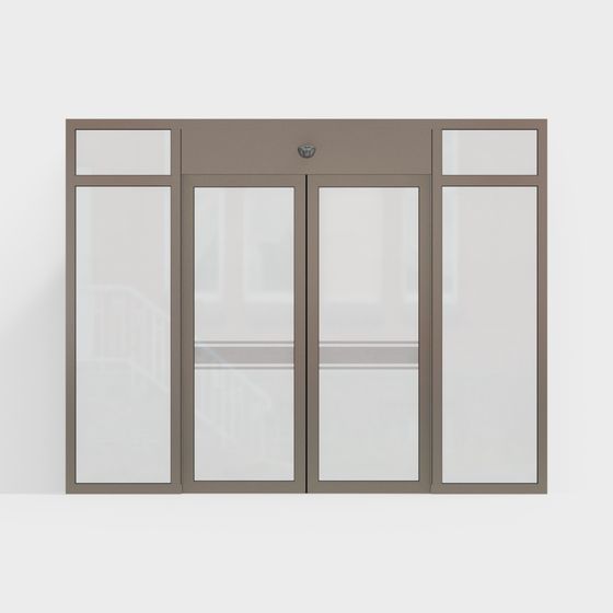 Modern Glass Curtain Wall Door 3D model