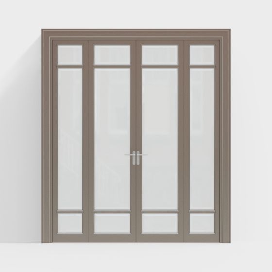 Modern Glass Panel Door 3D model
