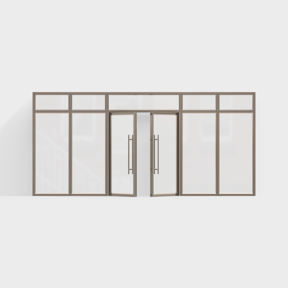 Metal office buildings have double doors