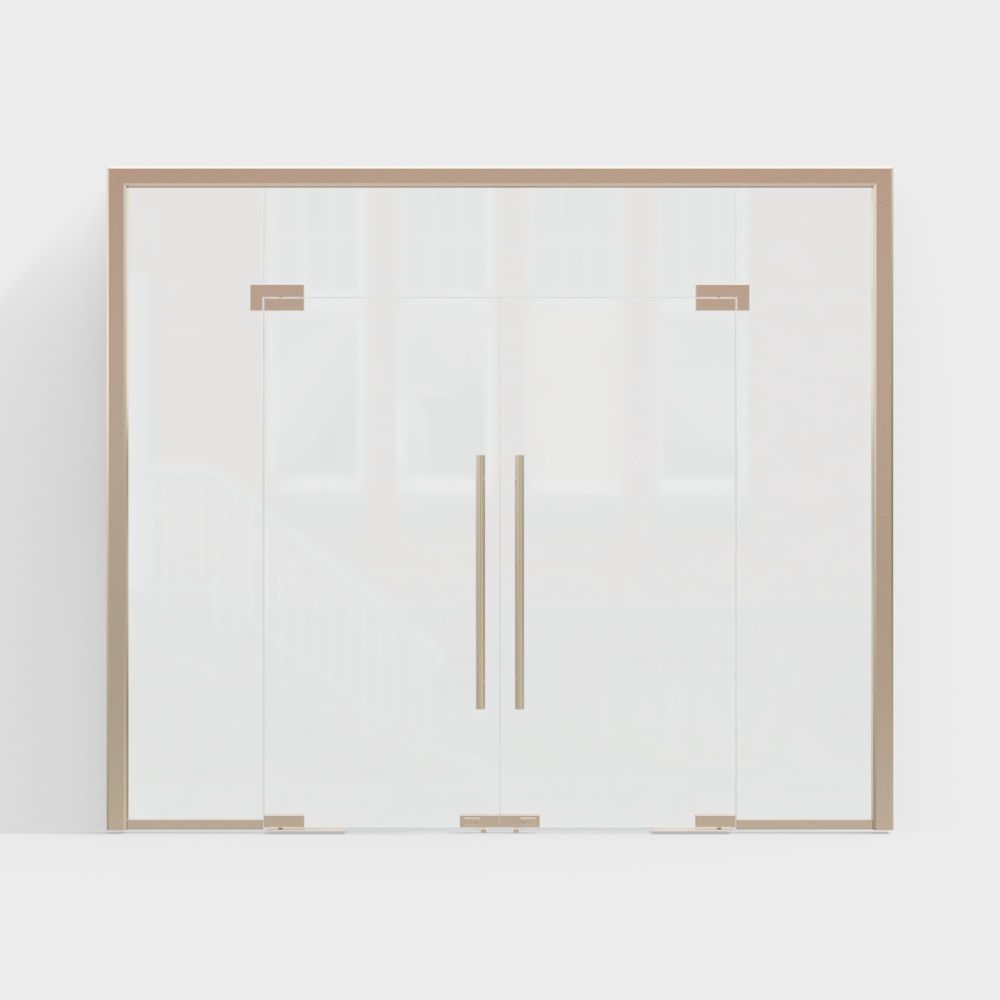 Gold office building with double doors