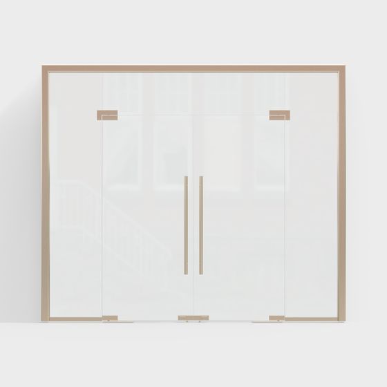 Minimalist Glass Sliding Door 3D model