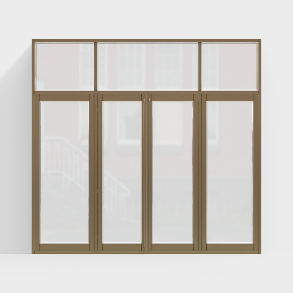 Gold office building with double doors