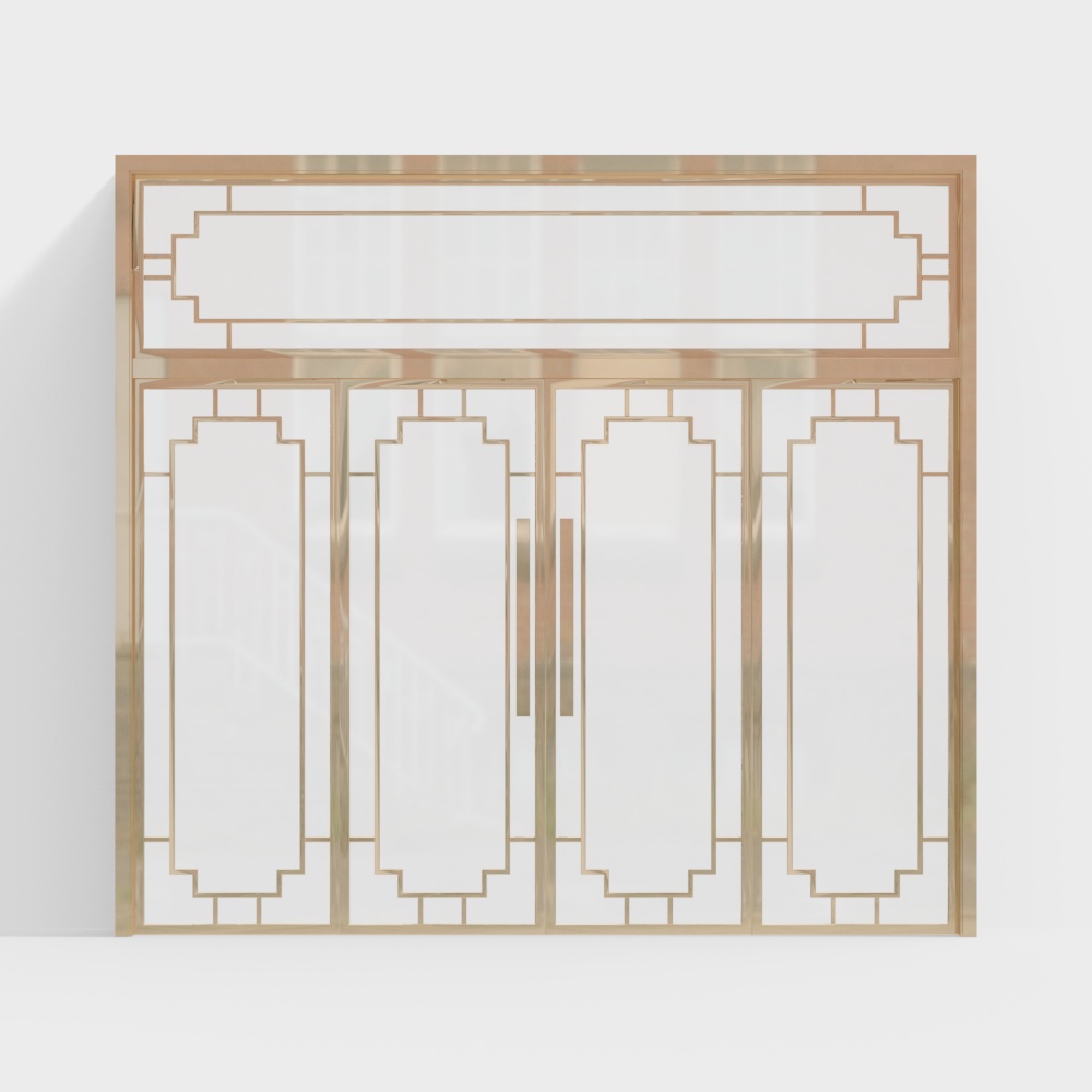 Gold office building double doors