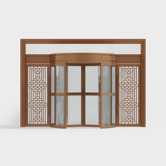 Elegant Low-Polygon Rotating Door 3D model