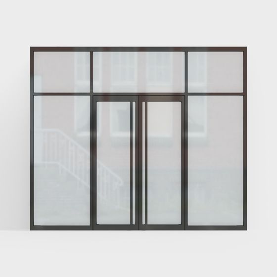 Low Polygon Glass Curtain Wall 3D model