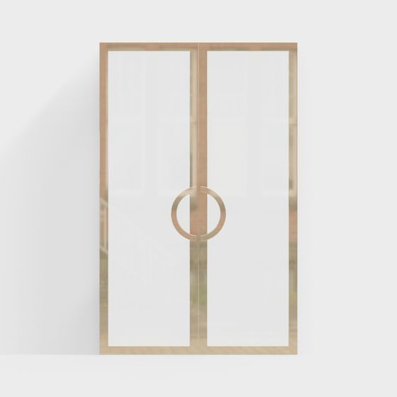 Elegant Glass Double Door 3D model