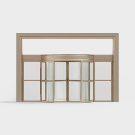Stylish Curved Glass Door 3D model for Modern Designs