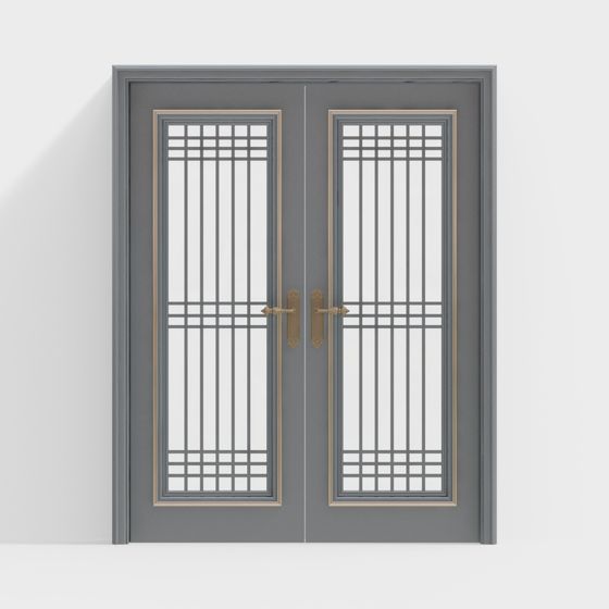 Elegant Double Door 3D model for Modern Interiors
