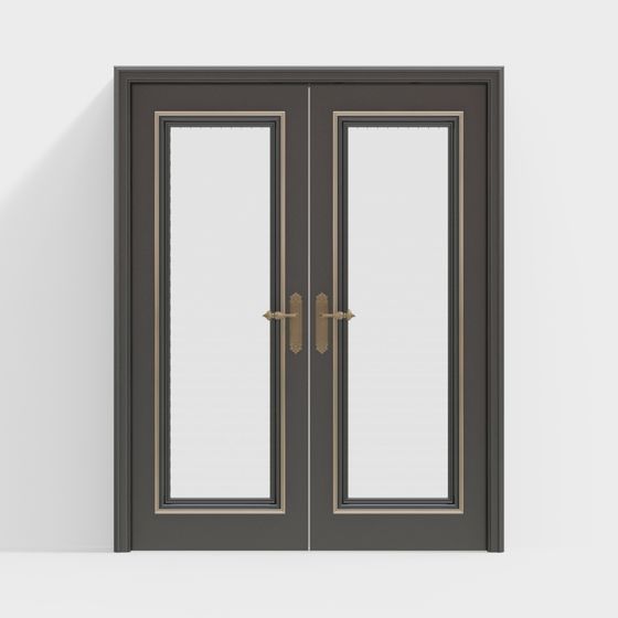 Stylish Double Door 3D model for Contemporary Spaces