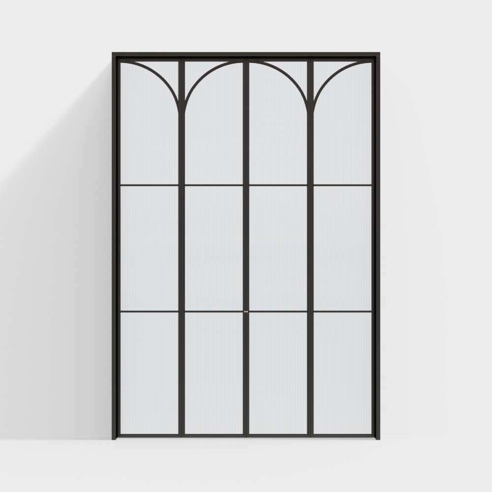 Black office building sliding doors