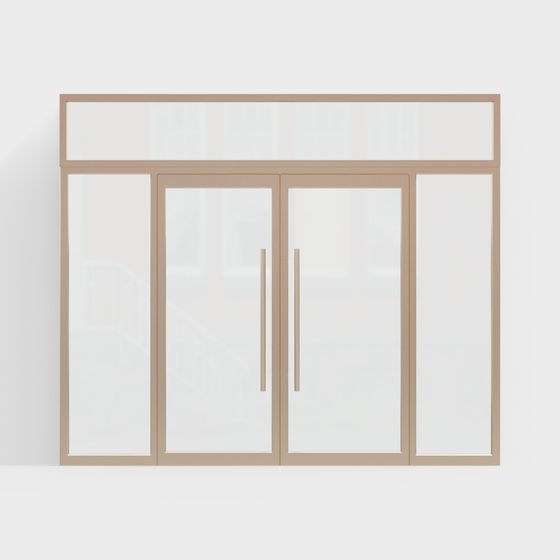 Low-Poly Glass Door 3D Model Design