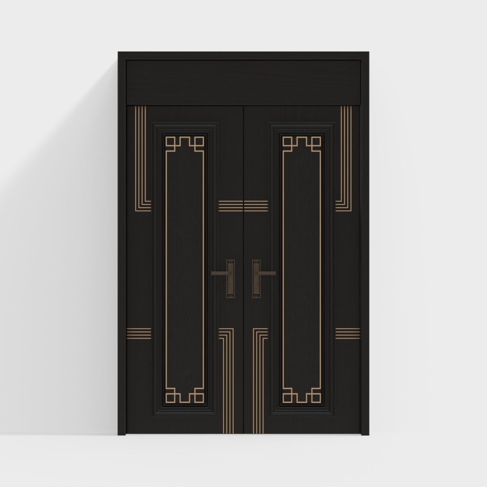Elegant Low-Poly Modern Door 3D model
