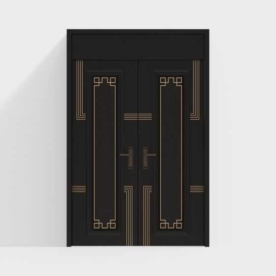 Elegant Low-Poly Modern Door 3D model