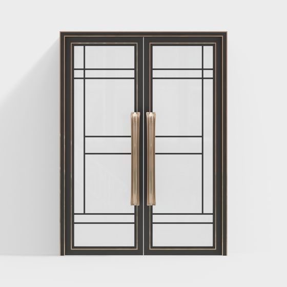Elegant Double Door 3D model for Modern Interiors