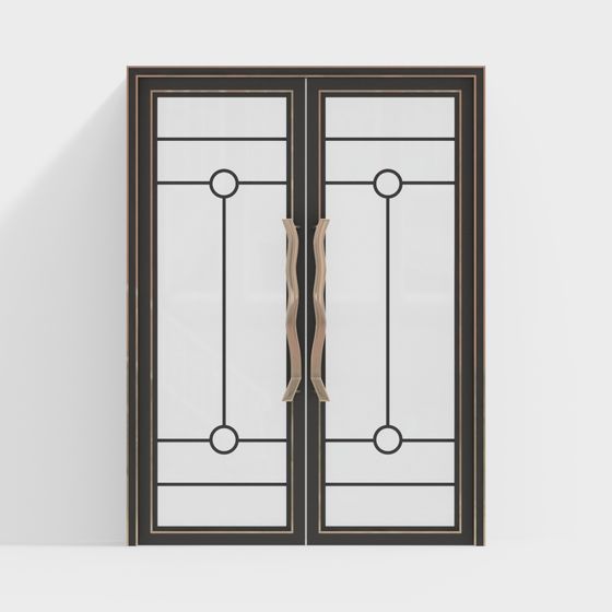 Art Deco Double Door 3D model for Stylish Interiors
