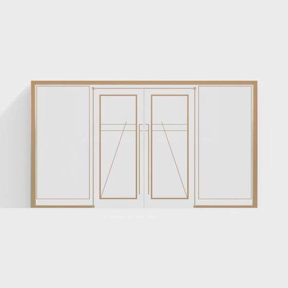 Elegant Double Door 3D model for Modern Interiors