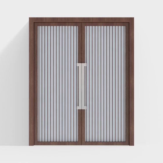 Striped Glass Door 3D model