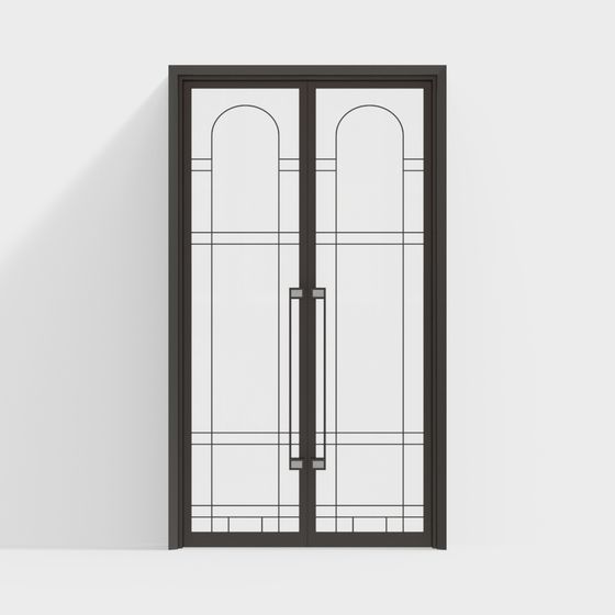 Elegant Double Door 3D model for Modern Interiors