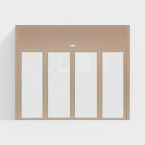 Stylish Low-Polygon Glass Door 3D model